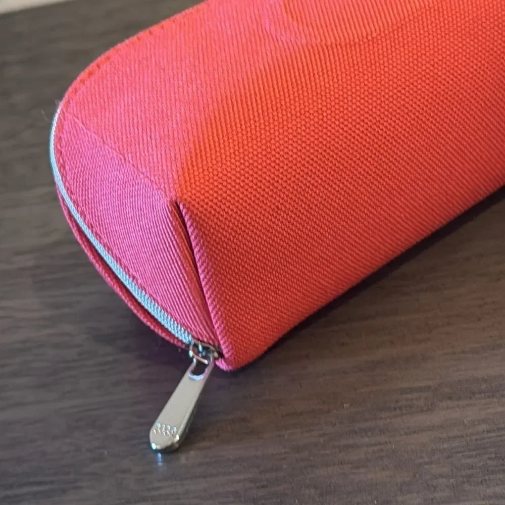 NWOT Dior Coral Canvas Travel Cosmetic Vanity Case Makeup Jewelry Organizer D…‎